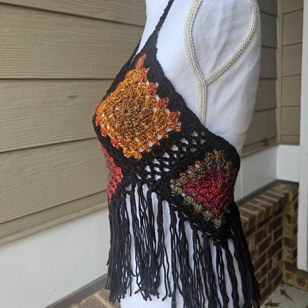 Handmade Crochet Granny‎ Square Festival Top - Picture 8 of 8